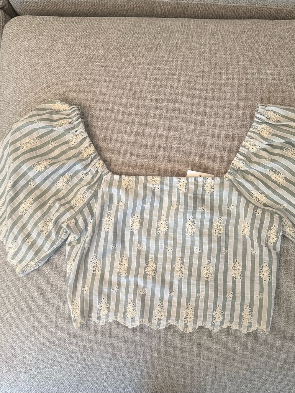 Striped Cropped Top 100% Cotton